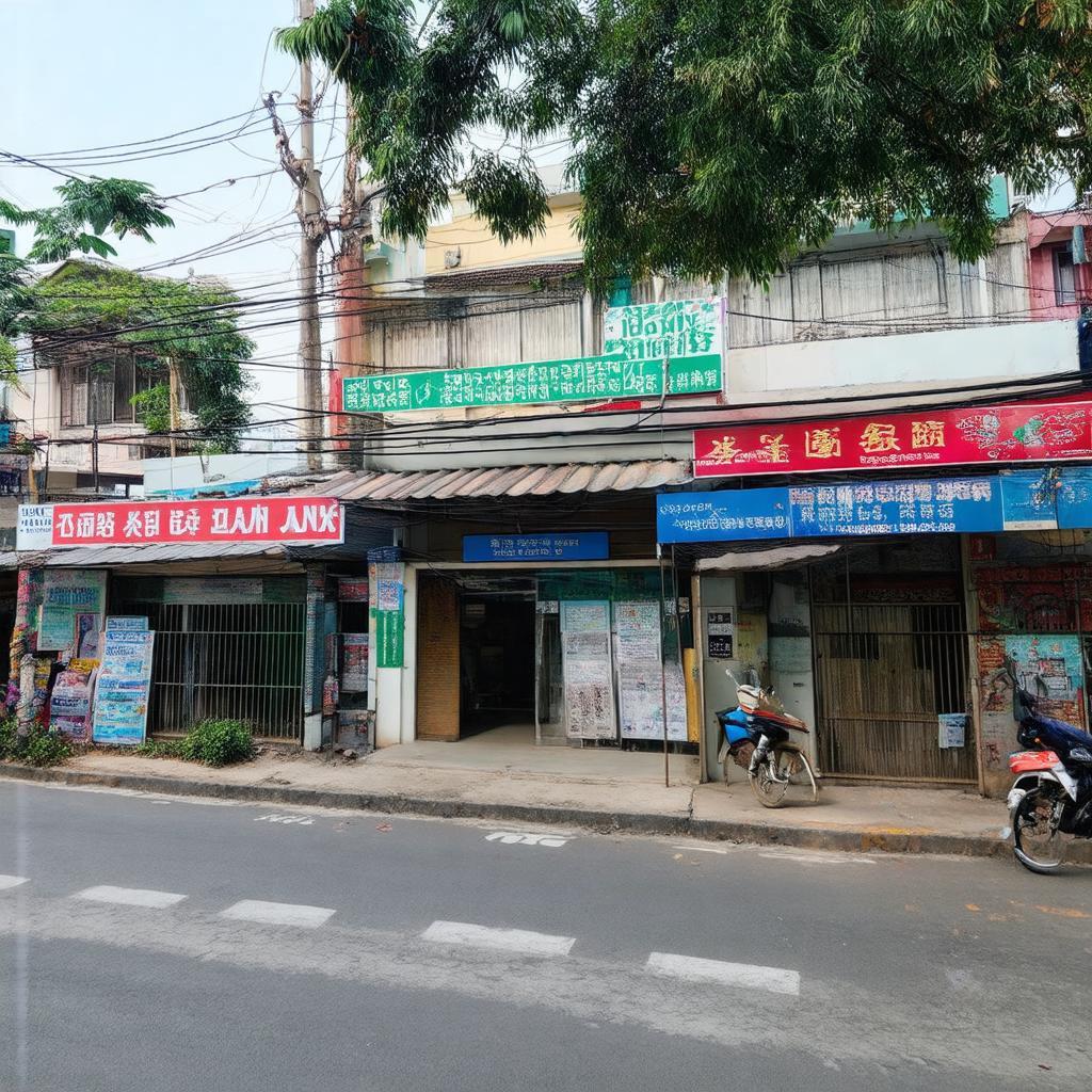 Hình ảnh các tiện ích công cộng và cửa hàng trên Phố Nguyễn Lân
